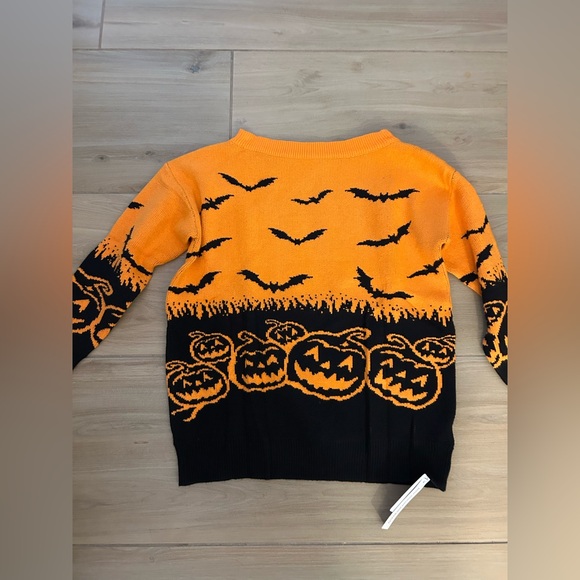 NEW Oversized Halloween Pumpkin Off The Shoulder Pullover Sweater M - Picture 1 of 3
